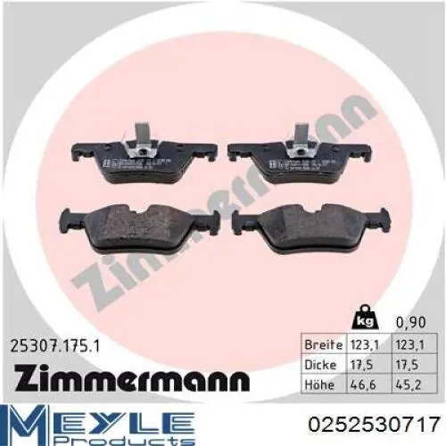Pastillas traseras BMW 34206799809