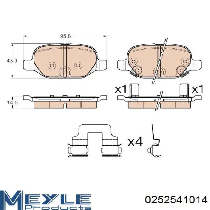 0252541014 Meyle pastillas de freno traseras