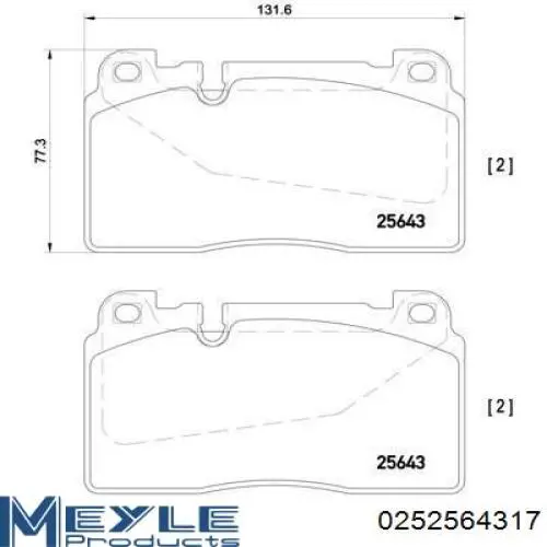 025 256 4317 Meyle pastillas de freno delanteras