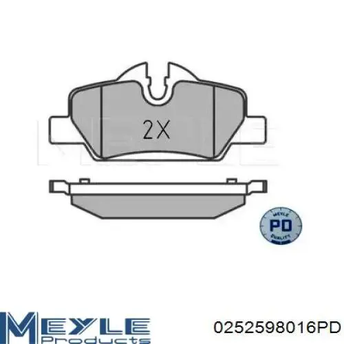 0252598016PD Meyle pastillas de freno traseras