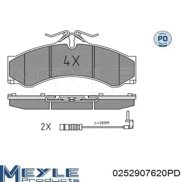 0252907620PD Meyle pastillas de freno delanteras