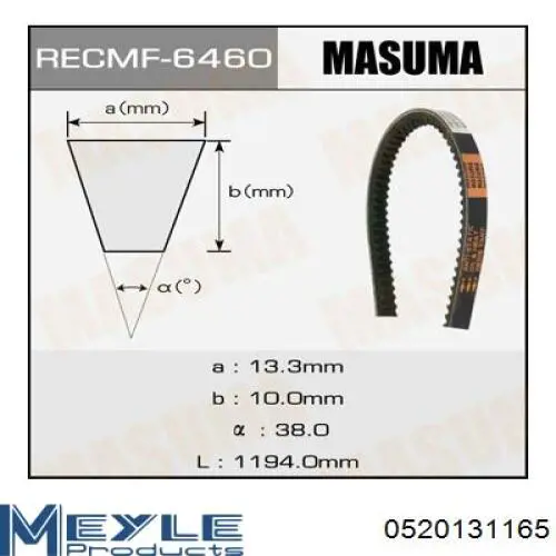 13X1165 Continental/Siemens correa trapezoidal