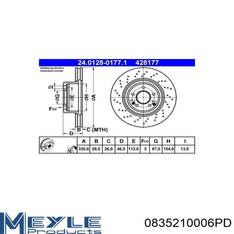 Comprar B130555 Denckermann Freno de disco delantero