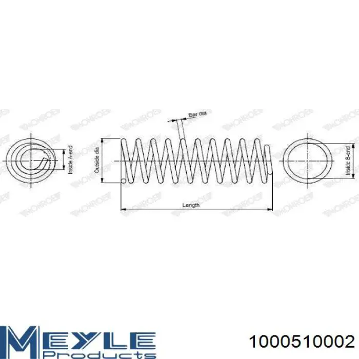 Muelle de suspensión trasero Meyle 1000510002 precio, desde 21,39 EUR