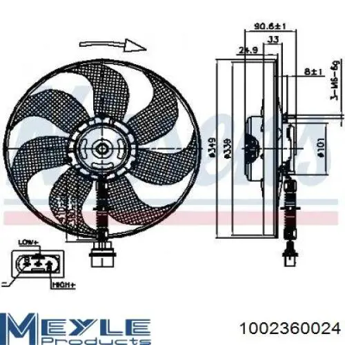 Ventilador del radiador Doga EVW035