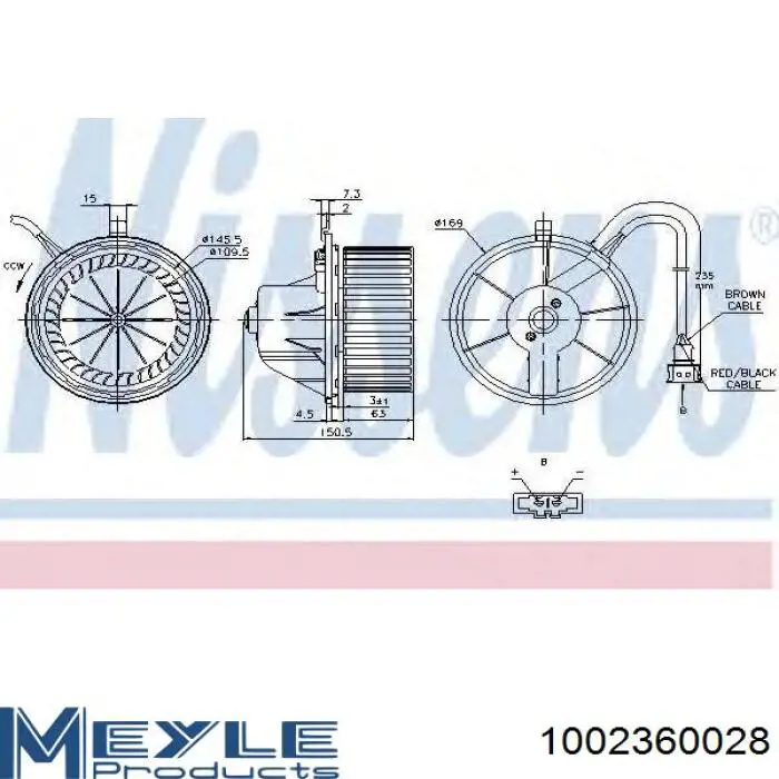 1860-0068 Profit motor eléctrico, ventilador habitáculo