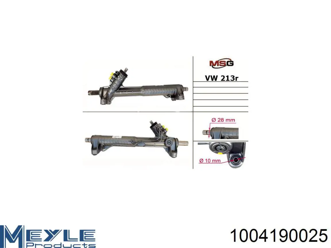 Silentblock de montaje de la cremallera de dirección Meyle 1004190025 precio, desde 1,41 EUR