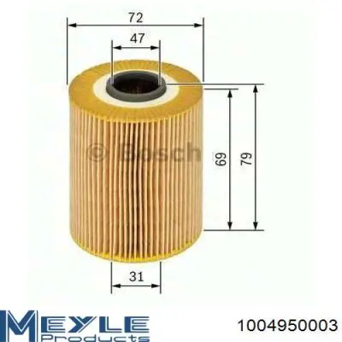 Fuelle de semieje delantero interior 1004950003 Meyle