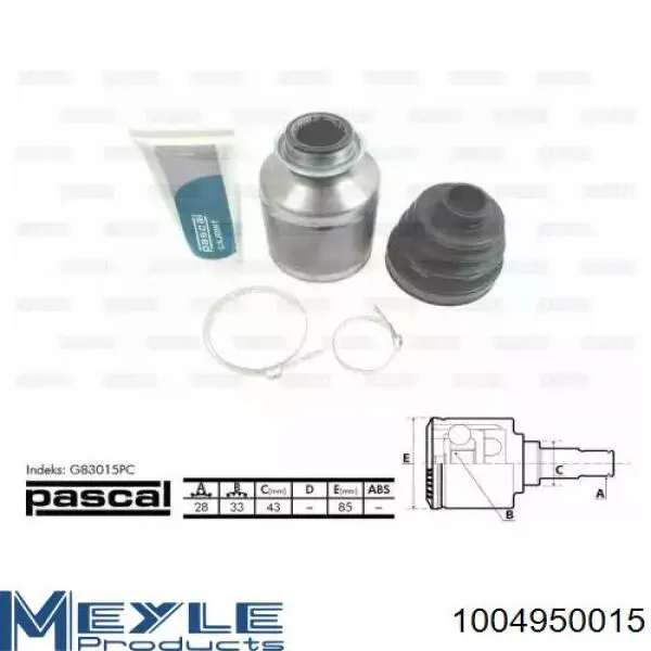 Fuelle de semieje delantero interior 11195 Metalcaucho