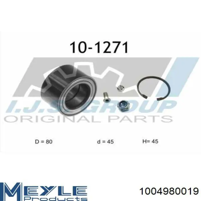 Comprar 1004980019 Meyle Cojinete de rueda delantero