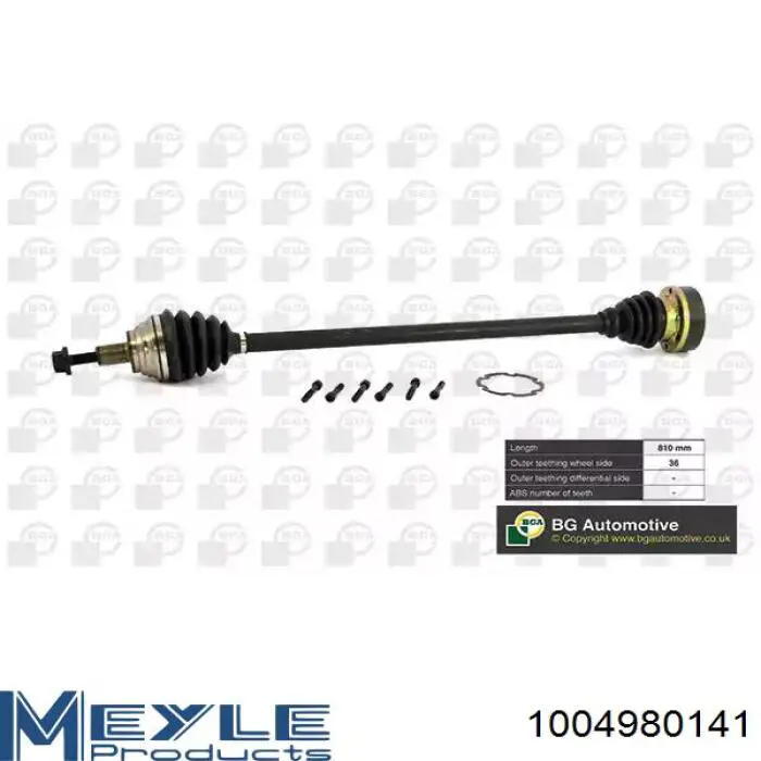 Árbol de transmisión delantero derecho Meyle 1004980141 precio, desde 142,17 USD