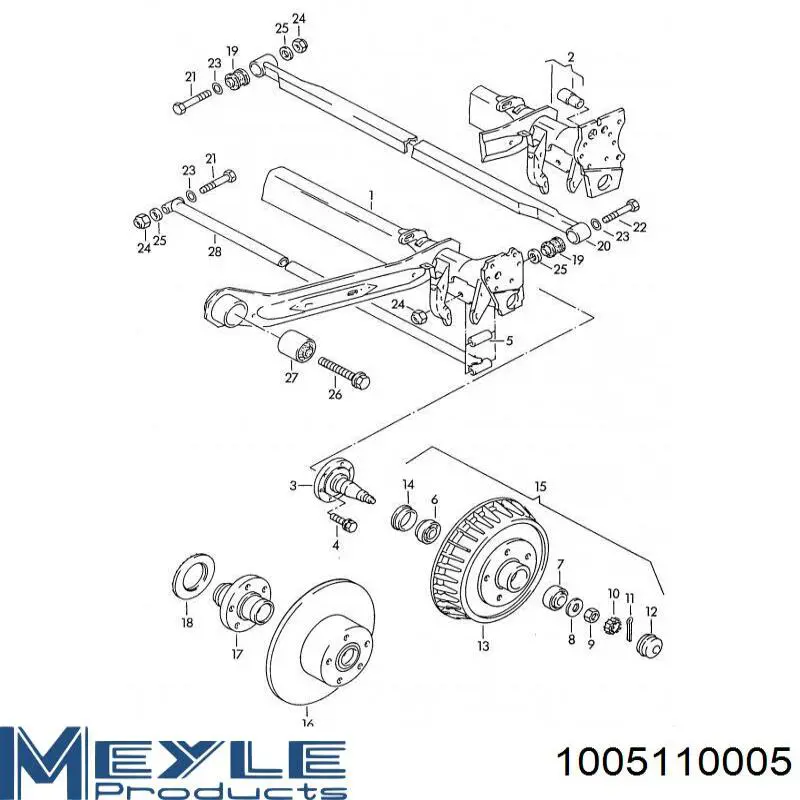 Silentblock del subchasis trasero Meyle 1005110005 precio, desde 9,15 EUR