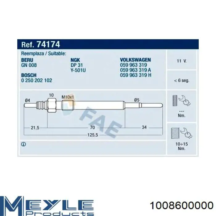 Comprar 22439AA020 Subaru Calentadores diésel