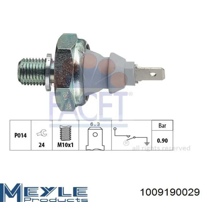 Comprar 1009190029 Meyle Sensor de presión de aceite