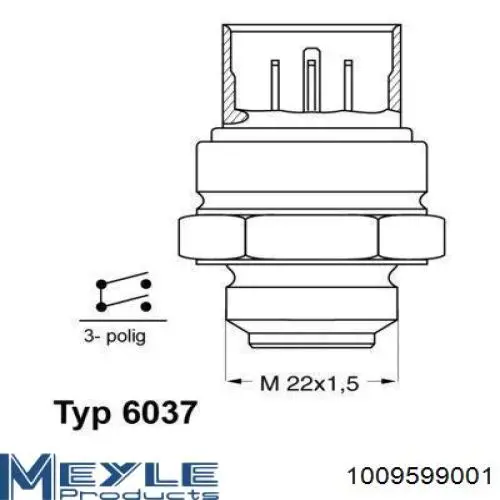 Sensor, temperatura del refrigerante (encendido el ventilador del radiador) Volkswagen Passat 3A5, 351, 315