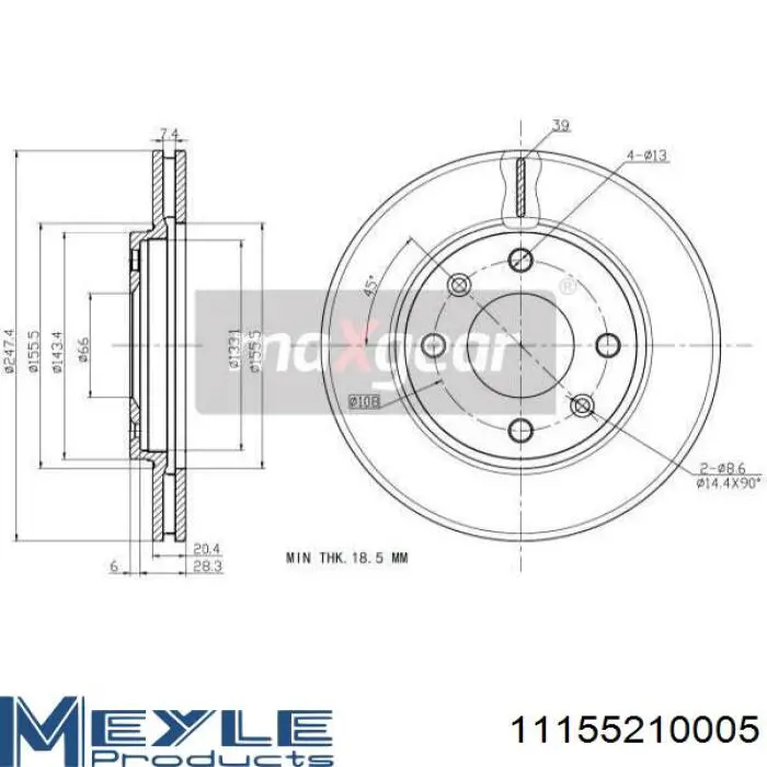 Freno de disco delantero Peugeot 205 1 741A, C