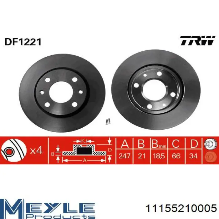 Freno de disco delantero Peugeot 205 1 741A, C