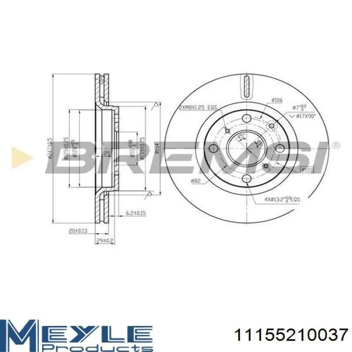Comprar CD7527V Bremsi Freno de disco delantero