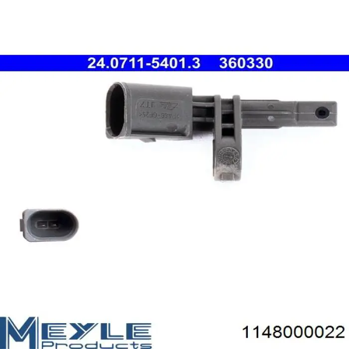 1148000022 Meyle Sensor ABS, rueda trasera derecha