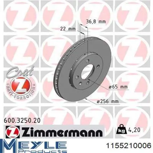 Disco de freno 09B97510 Brembo