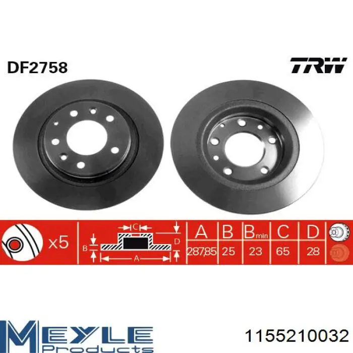 BDA159120 Open Parts disco de freno delantero