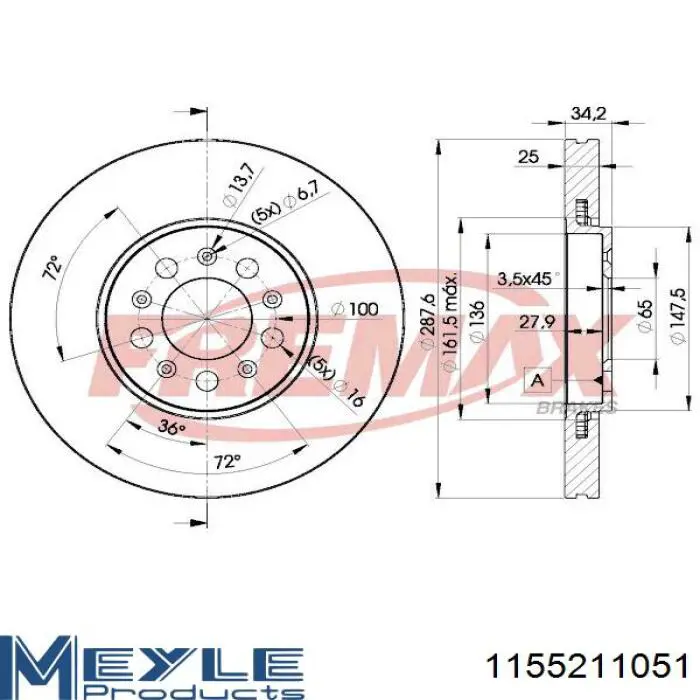 Freno de disco delantero Mercedes E C124