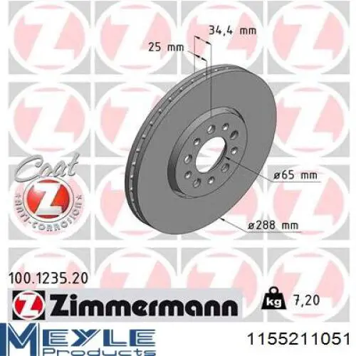 Freno de disco delantero Mercedes E C124