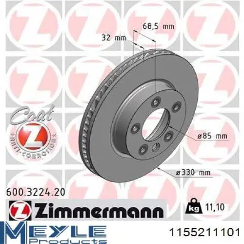 Disco de freno R0932L Friction Master