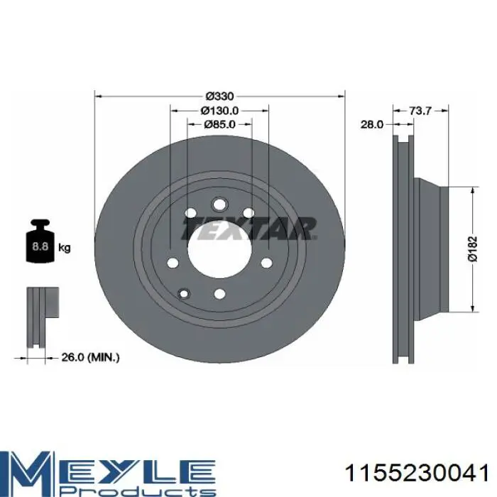 BDR219520 Open Parts disco de freno trasero