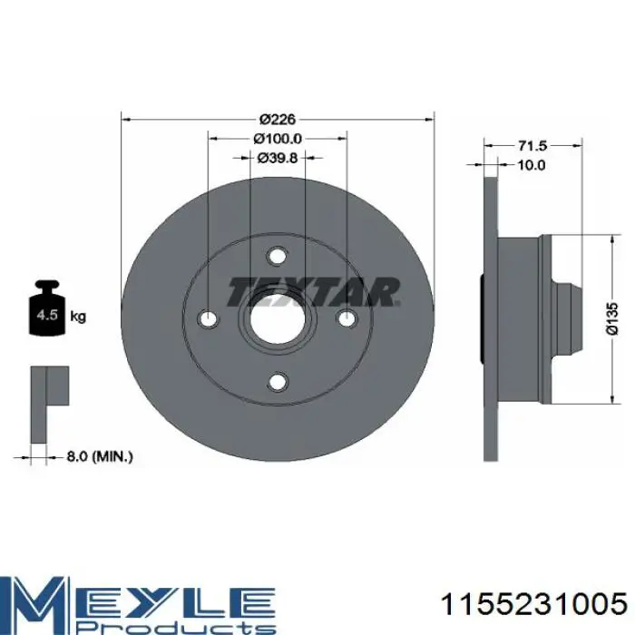 R1132 Friction Master Freno de disco trasero