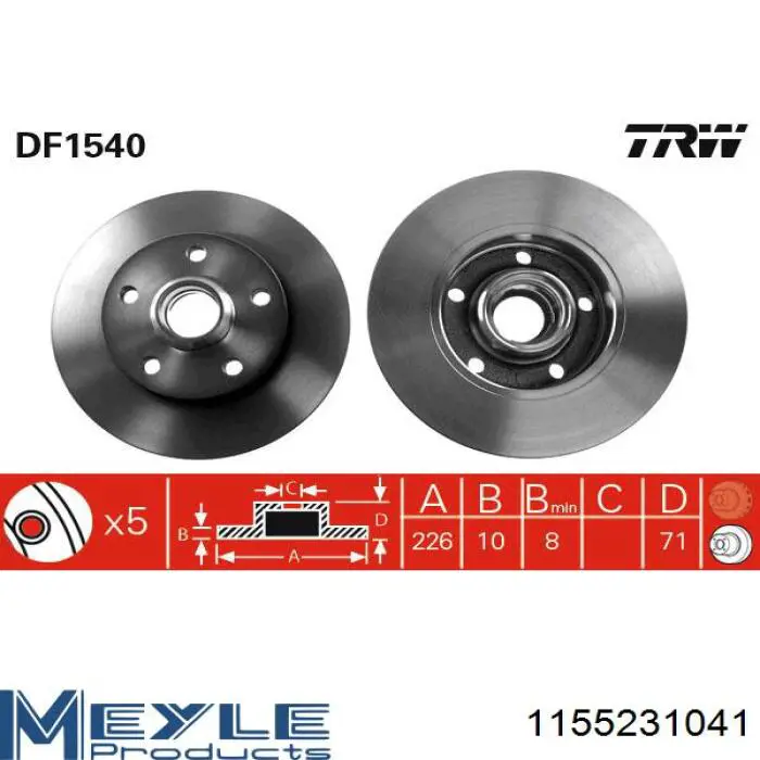Comprar 357615301B VAG Disco de freno trasero