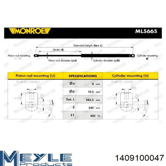 Comprar 52SKV499 SKV Amortiguador de puerta trasera