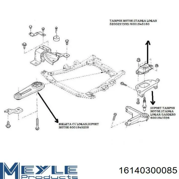 Soportes de motor trasero Meyle 16140300085 precio, desde 29,80 EUR