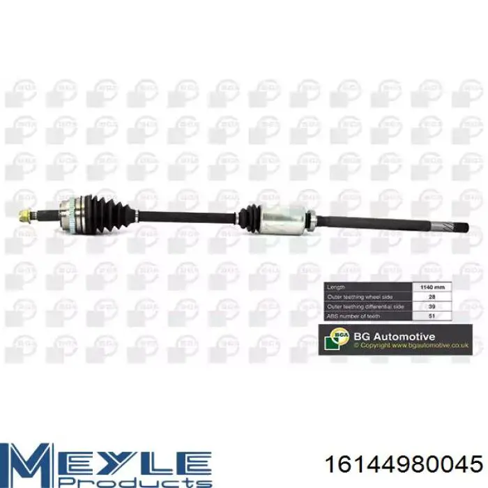 Semieje delantero izquierdo Meyle 16144980045 precio, desde 116,05 EUR