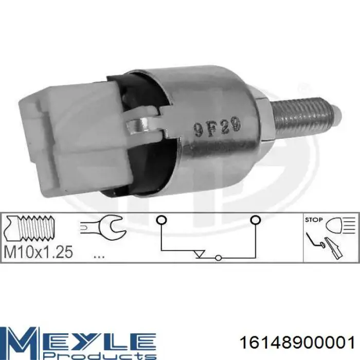 Interruptor de luz de freno 16148900001 Meyle