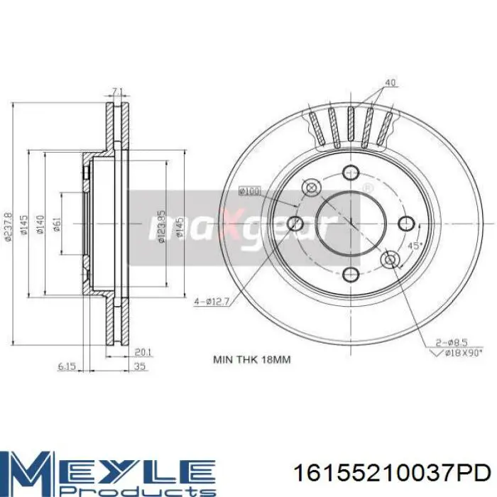Disco de freno delantero Renault (RVI) 8671000085