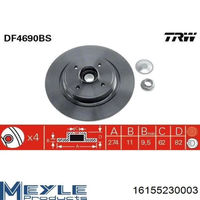 Disco de freno trasero NFC NFB5612 precio, desde 33,73 EUR