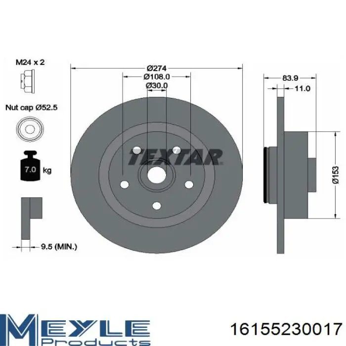 DP0704C Japan Parts Freno de disco trasero
