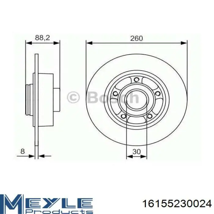 Disco de freno trasero 8660001616 Renault (RVI)