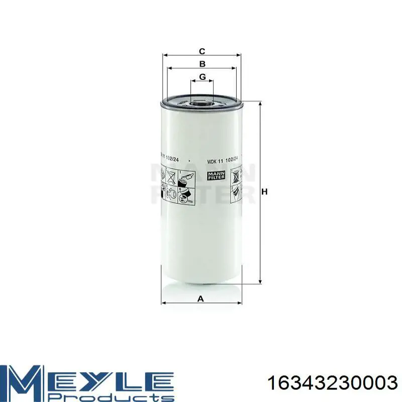 16343230003 Meyle filtro combustible