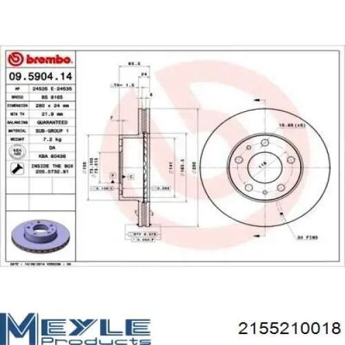 Comprar 00004249H8 Peugeot/Citroen Freno de disco delantero