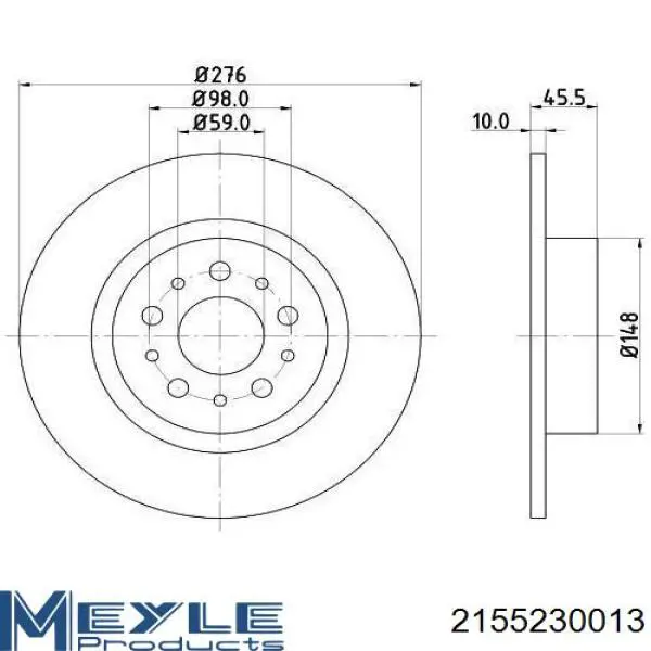 Disco de freno trasero 71770926 Fiat/Alfa/Lancia