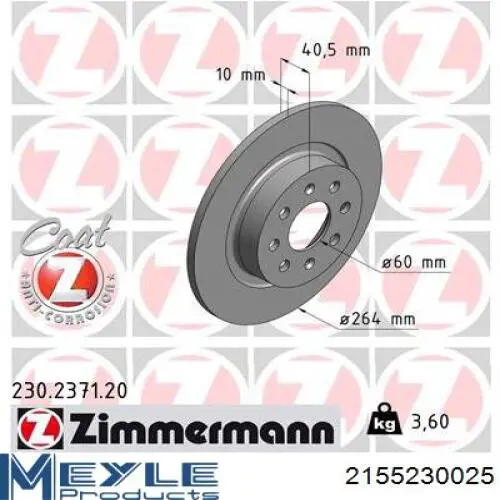 Disco de freno trasero 55700592 Fiat/Alfa/Lancia