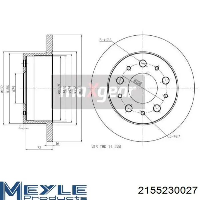Comprar 1673602180 Peugeot/Citroen Disco de freno trasero