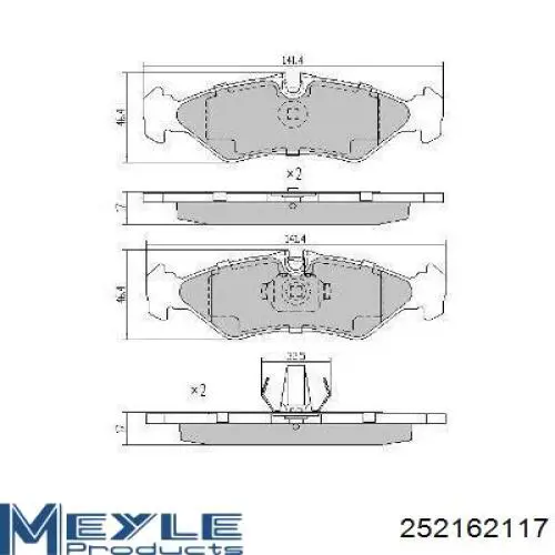 252162117 Meyle pastillas de freno traseras