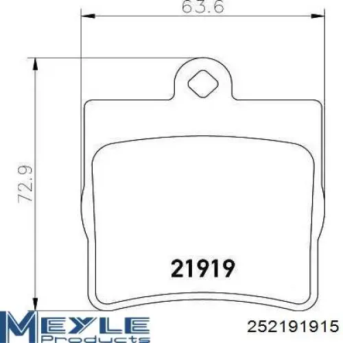 252191915 Meyle pastillas de freno traseras