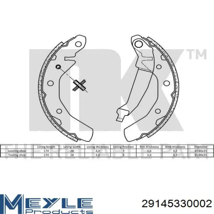 Zapatas de freno de tambor traseras General Motors 96288490 precio, desde 29,63 EUR