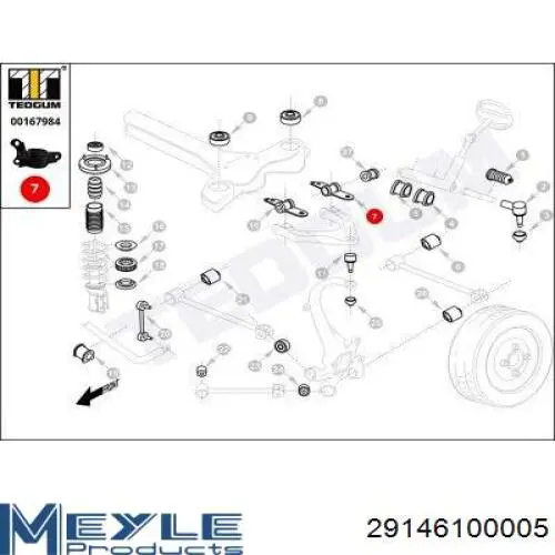 Silentblock del brazo de suspensión RUD09 Japan Parts