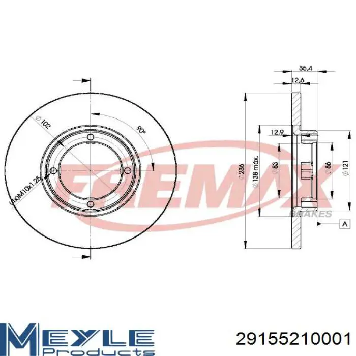 Freno de disco delantero Chevrolet Spark (Matiz) M200, M250