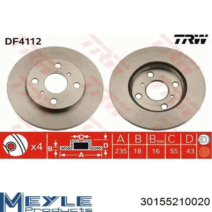 Disco de freno delantero Japan Parts DI278C